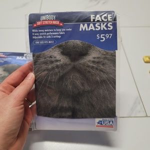 grey cat face mask - new in package